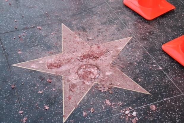 Trump star vandalized 