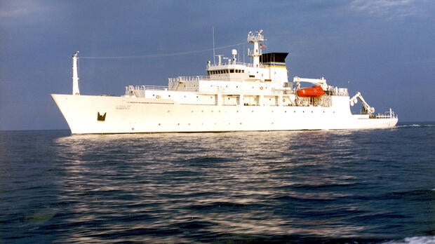The oceanographic survey ship USNS Bowditch is seen Sept. 20, 2002.