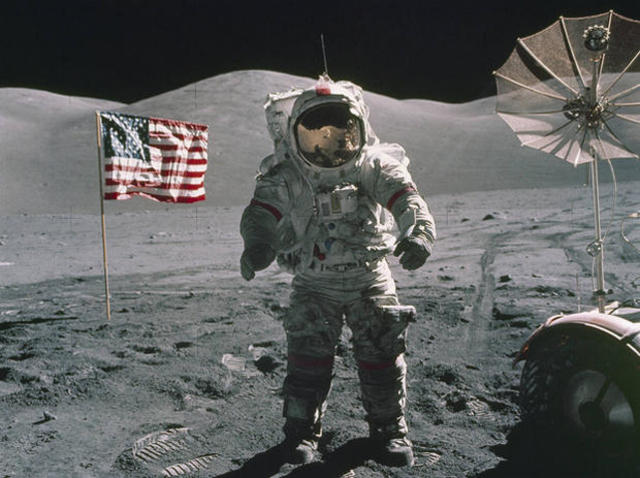An american astronaut walked on the moon