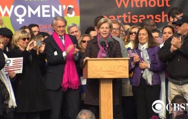 Watch: Elizabeth Warren addresses Women's March on Boston