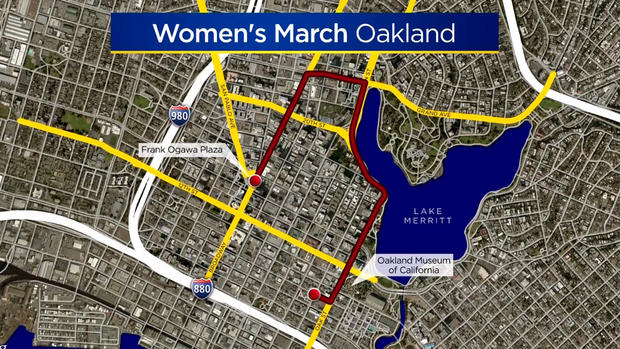 Women's March in Oakland Route Map 