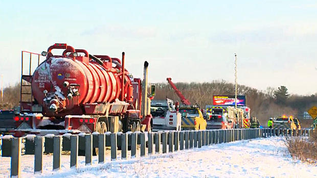 wakefield route 128 fuel spill tanker truck 