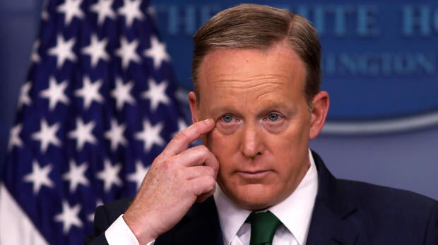 White House press secretary Sean Spicer holds his daily press briefing at the White House in Washington March 16, 2017.