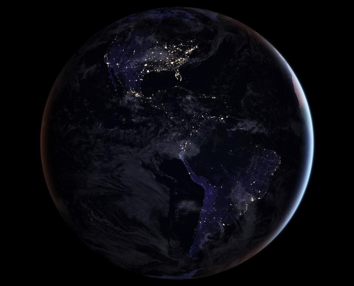 google earth night