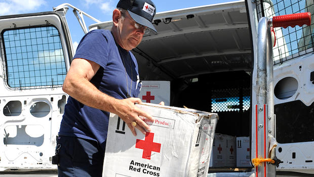 Red Cross blood delivery 