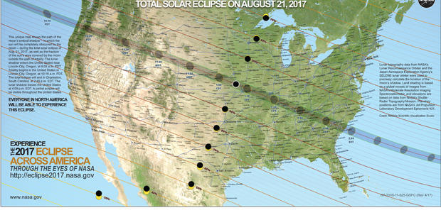 Total Solar Eclipse on August 21, 2017 map 