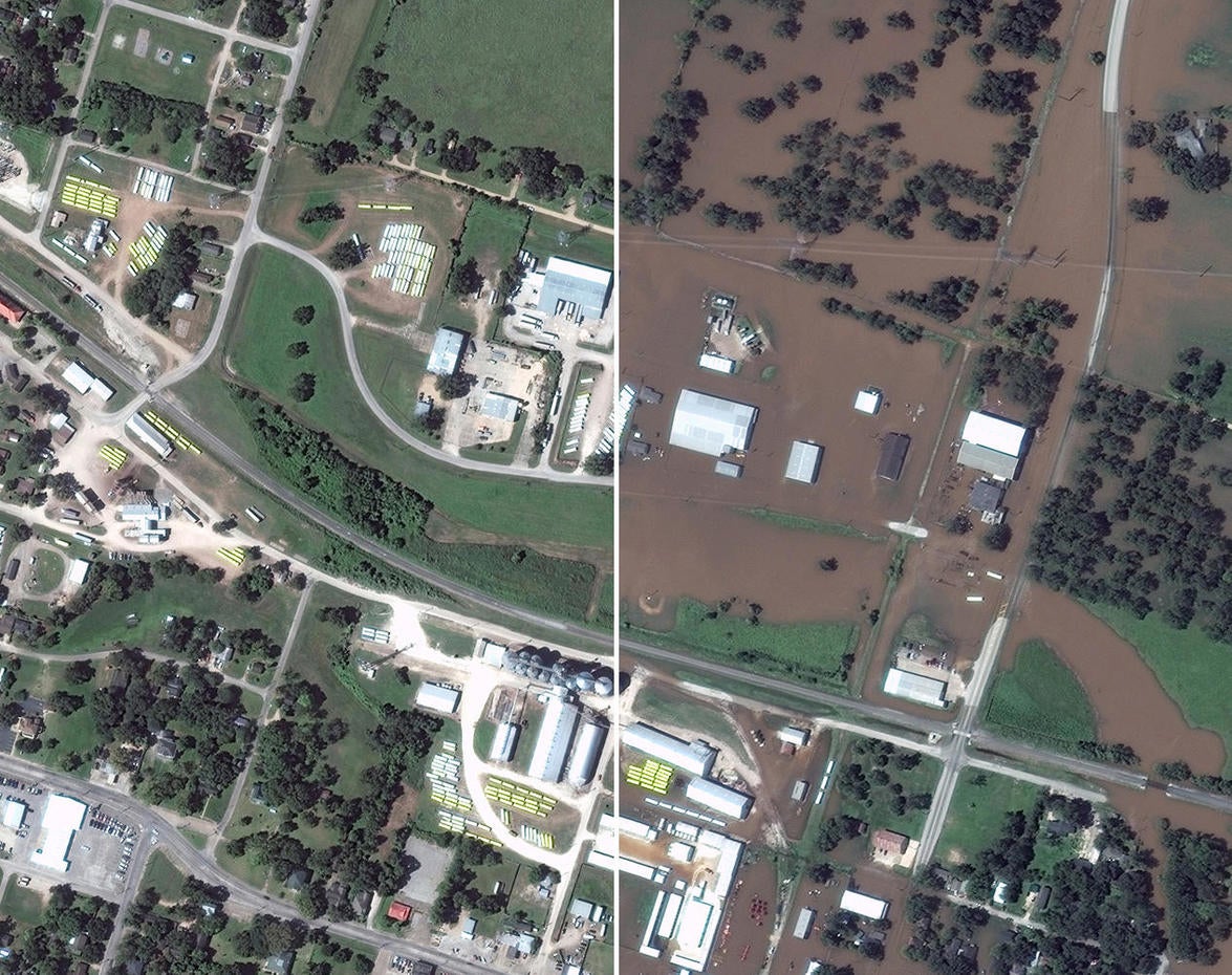Simonton, Texas Before and after Harvey's floods Pictures CBS News