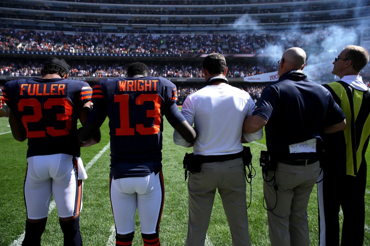 NFL players kneel, raise fists, lock arms during national anthem CBS News