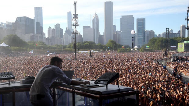 Recording artist Flume performs on the Samsung Stage at Lollapalooza 2016 - Day 4 at Grant Park on July 31, 2016, in Chicago, Illinois.