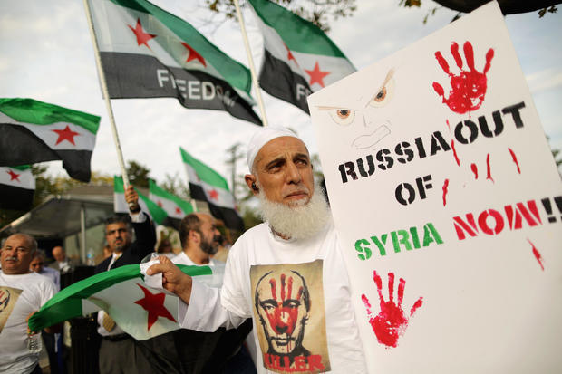 Supporters Of Syria Demonstrate Against Russian Bombings In Washington DC 
