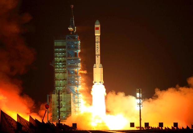 China's Long March 2F rocket carrying th 