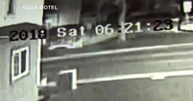 Car flies through the air, into building Car flies through the air, into building