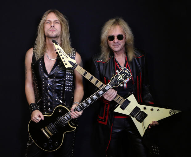 Judas Priest guitarists Richie Faulkner and Glenn Tipton 
