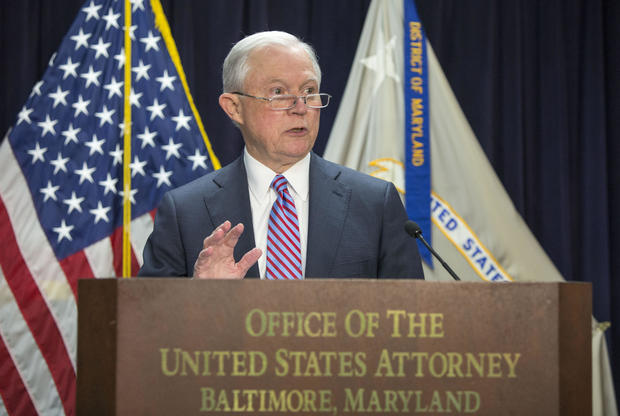 Attorney General Sessions And DHS Secretary Nielsen Hold News Conference In Baltimore 