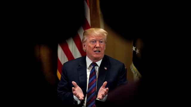 Trump speaks at the White House in Washington