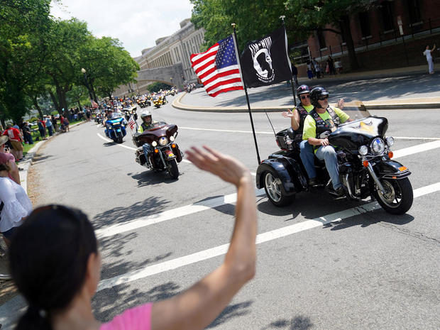 Riders participate in the 31st annual Rolling Thunder motorcycle rally in Washington 