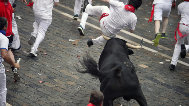 "Running of the Bulls" in Pamplona, Spain 