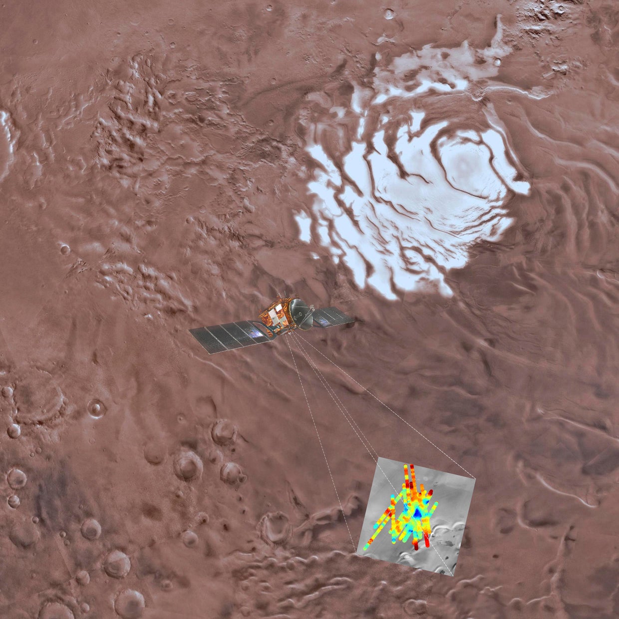 Lake on Mars Huge lake of salty water appears to be buried deep in