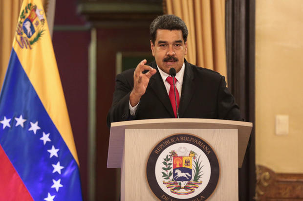 Venezuela's President Maduro speaks during a meeting with government officials the Miraflores Palace in Caracas 