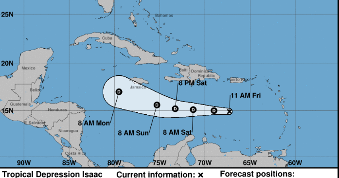 Tropical Depression Isaac Puerto Rico power outages reported as