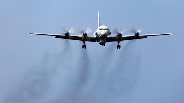 Ilyushin IL-20 of russian air force landing at Kubinka air force base. 