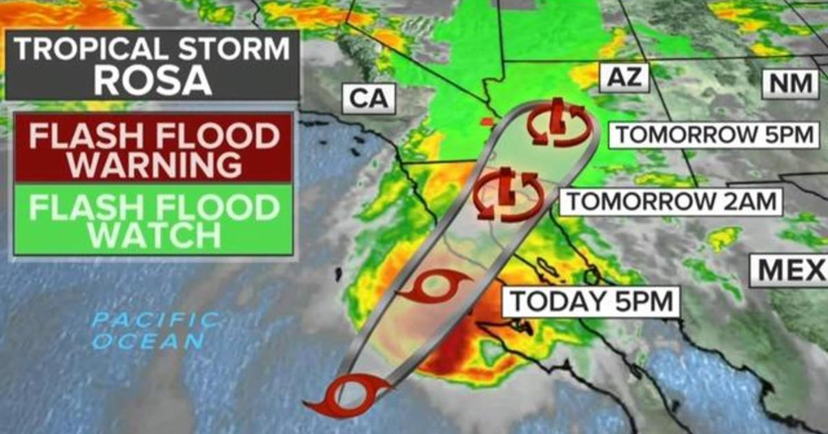 Tropical Storm Rosa Expected To Cause Severe Flooding In The Southwest Us Cbs News 9737