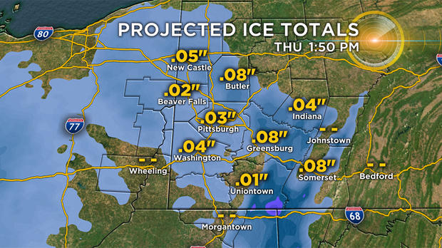 thursday ice totals 