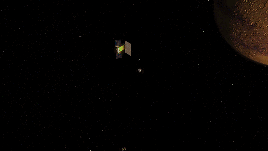 NASA MarCO CubeSats relaying 