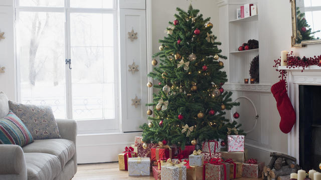 Christmas tree surrounded with gifts 
