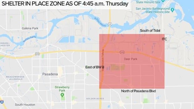 Deer Park, Texas, chemicals facility fire Shelterinplace order