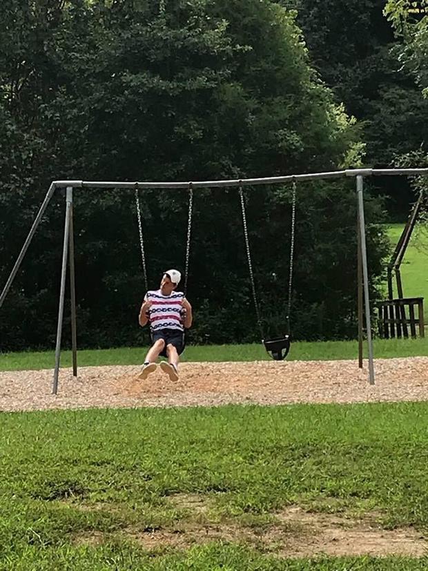 Gentle Giant With Nonverbal Autism Outgrows Swing Set Gets