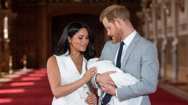 The Duke & Duchess Of Sussex Pose With Their Newborn Son 