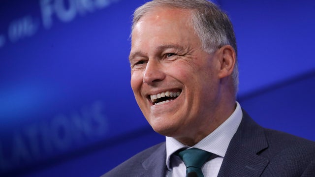 Presidential Candidate Jay Inslee Delivers Climate Change Speech In New York City