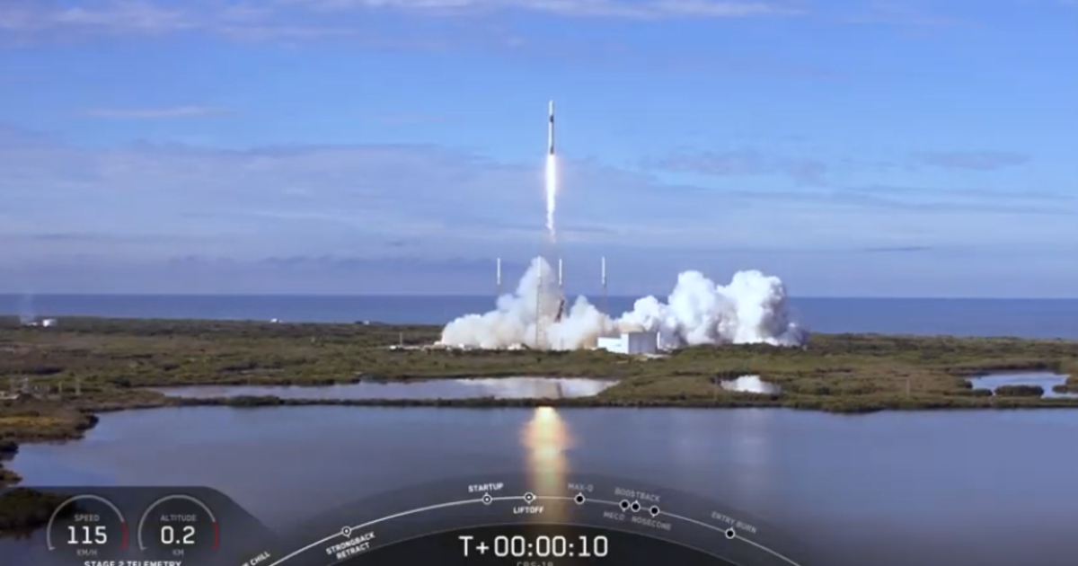 SpaceX launch today: SpaceX Falcon 9 rocket and Dragon cargo ship make third flight to space station; Nickelodeon slime on board among cargo - CBS News