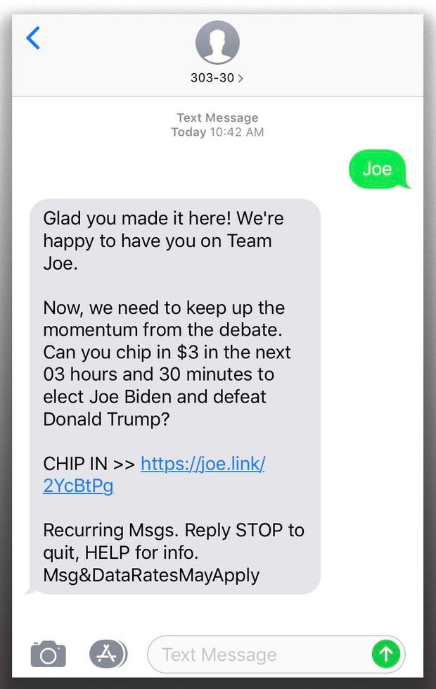 Joe 30330 Biden says "Go to Joe 30330" in debate, confusing viewers