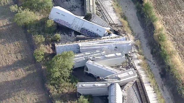 Train derailment near Hillsboro 