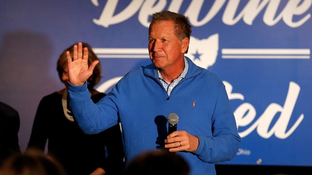 Gov. Kasich Campaigns With Ohio Gubernatorial Candidate Mike DeWine In Columbus 