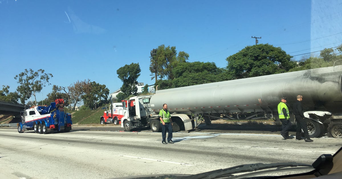 Jet Fuel Tanker Catches Fire, Causes Huge Backup On 405 Freeway Near