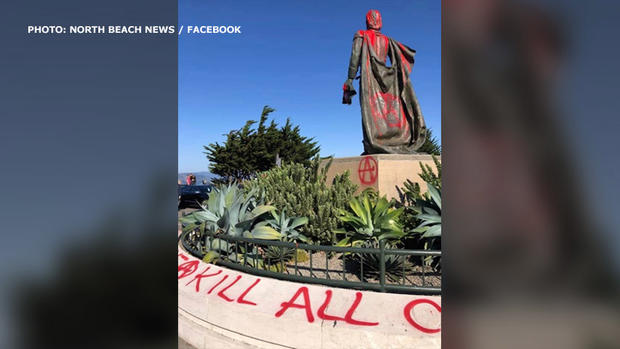 Columbus Statue Defaced on Telegraph Hill (Facebook) 