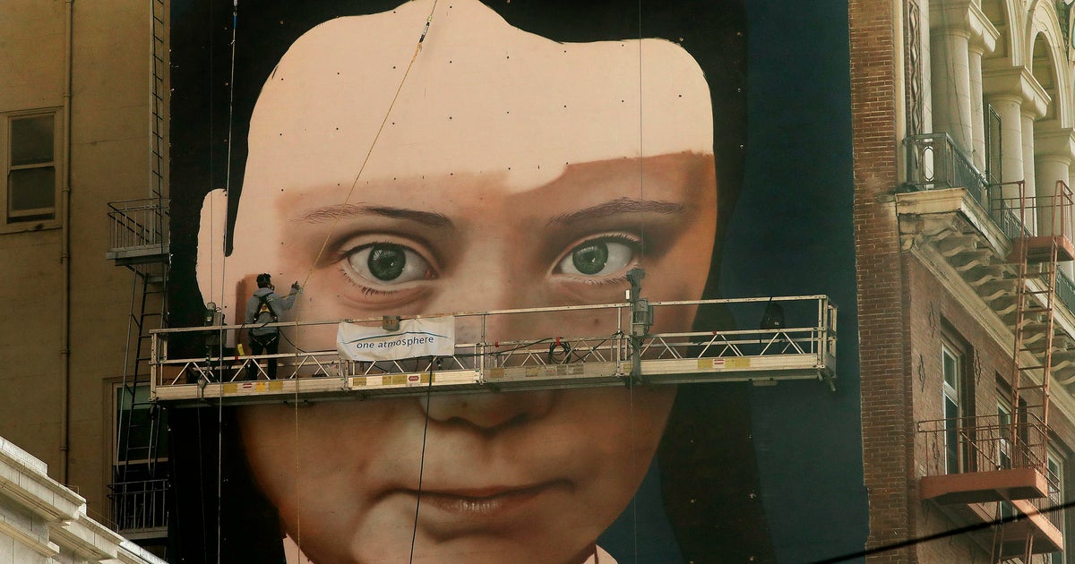 San Francisco mural: Greta Thunberg mural aims to draw attention to climate change - CBS News