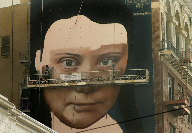 APTOPIX Greta Thunberg Mural 