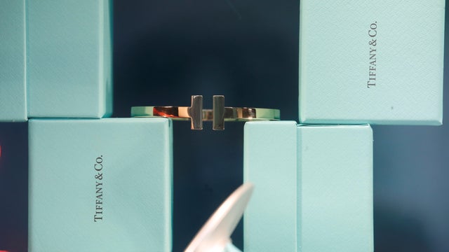 Tiffany & Co. jewelry is displayed in a store in Paris 