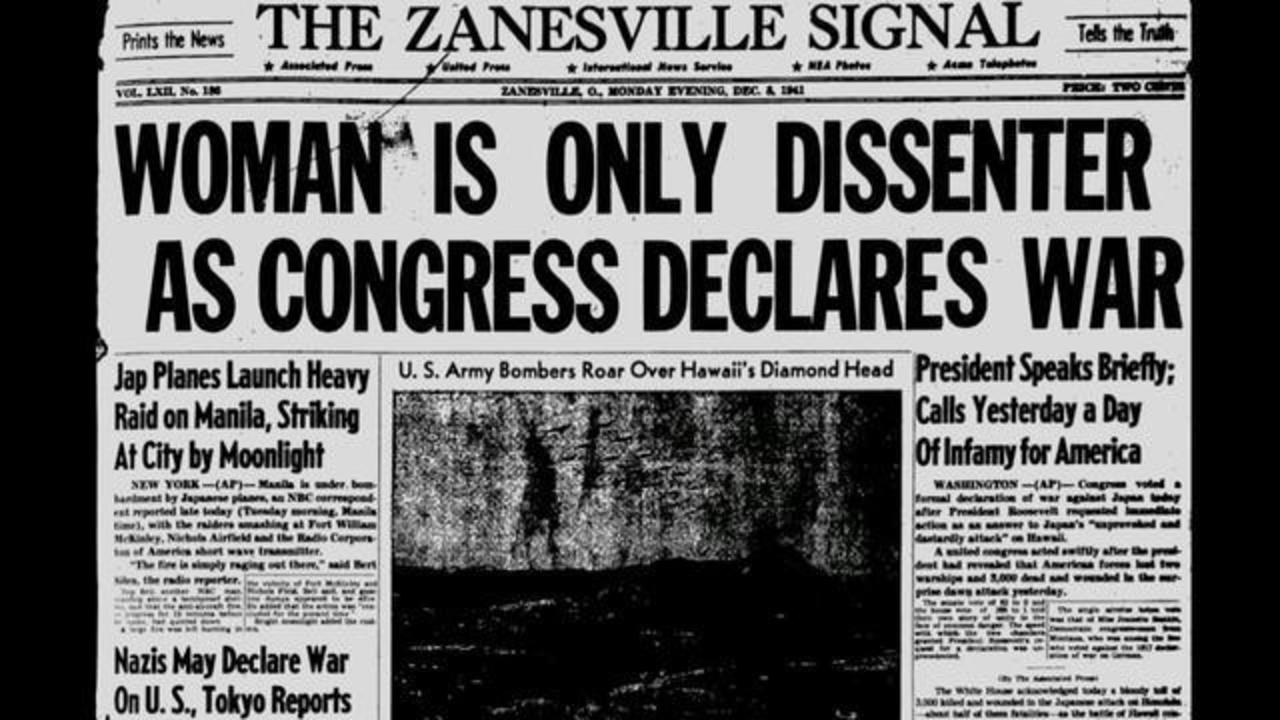 Almanac On December 8 1941 The Day After Japan S Attack On Pearl Harbor Members Of Congress Voted Unanimously To Authorize A Declaration Of War With One Exception Cbs News