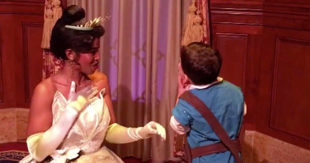 Boy with autism, at first apprehensive at Disney World, opens up with princess