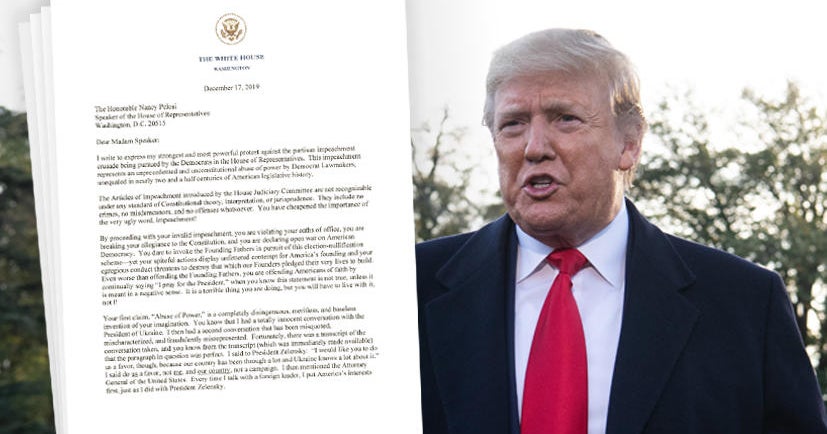 Trump Letter To Pelosi President Trump Vents About Impeachment In 6 Page Letter To House Speaker The Day Before Articles Of Impeachment Vote Cbs News Trump Letter To Pelosi President Trump Vents About Impeachment In 6 Page Letter To House Speaker The Day Before Articles Of Impeachment Vote Cbs News