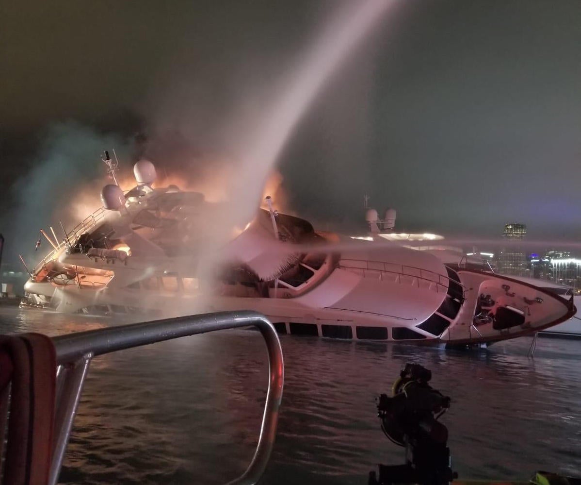 Marc Anthony's yacht caught fire in Miami CBS News