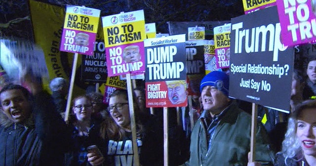 Protests break out over President Trump around the world