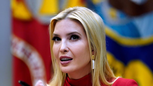 White House senior adviser Ivanka Trump speaks as she participates in a video conference virtual event along with her father President Trump and banking executives to discuss the U.S. government's rescue program for businesses hurt by the coronavirus pand 