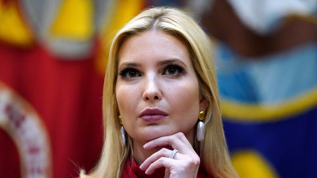 White House senior adviser Ivanka Trump listens as she participates in a video conference virtual event along with her father President Trump and banking executives to discuss the U.S. government's rescue program for businesses hurt by the coronavirus pan 