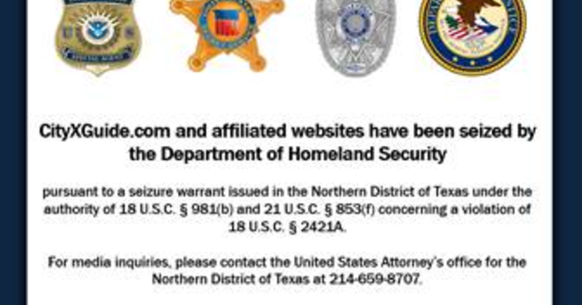 U.S. Department of Justice Seizes Major Human Trafficking Site